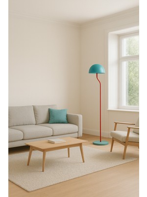 Longing Curvedome Action Metal Lambader Oturma Odası & Yatak Odası & Salon Lambader