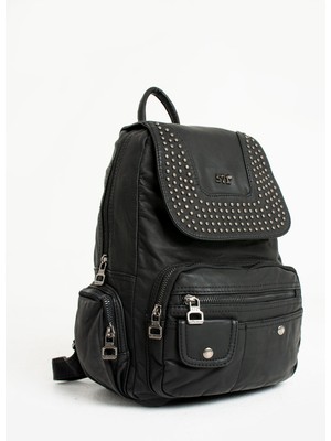 571 Collections Çanta Yıkanmış Deri Sırt Çantası Gri (Model: 571-9-11D)