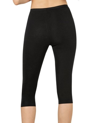 Lirona Kadın Pima Pamuğu Diz Altı Kapri Tayt - Ter Emici Likralı