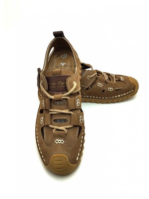 Luis Figo 3856 %100 Hakiki Deri Erkek Yazlık Çarık Model Ayakkabı