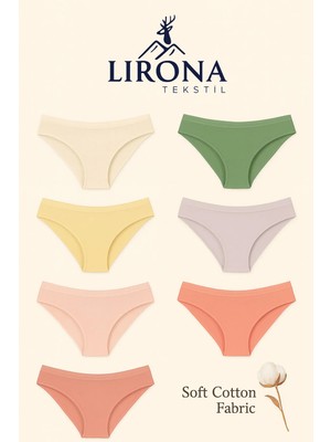 Lirona - Pack Soft Cotton Premium Fabric Slip Briefs ( Özel Kumaş Esnek Rahat Bikini Külot )