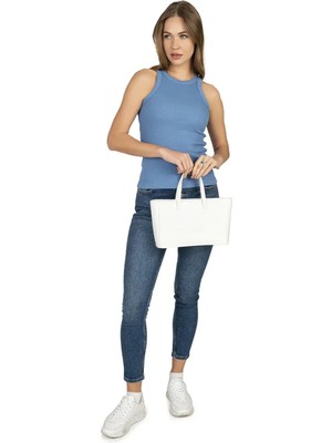 Lirona Kadın Pamuk Kaşkorse Fitilli Halter Yaka Crop Atlet - Dış Giyim