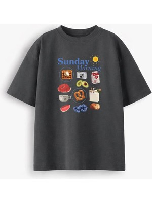 Monila Kadın Premium Kumaş Baskılı Oversize T-Shirt