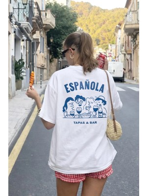 Monila Kadın Premium Kumaş Sırtı Baskılı Oversize T-Shirt