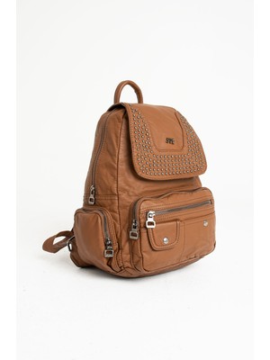 571 Collections Çanta Yıkanmış Deri Sırt Çantası Gri (Model: 571-9-11D)