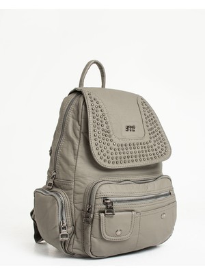 571 Collections Çanta Yıkanmış Deri Sırt Çantası Gri (Model: 571-9-11D)