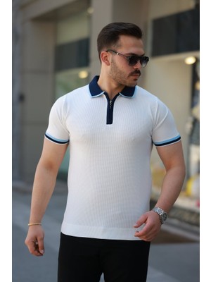 Bi Baksana Erkek Renkli Yaka Kısa Kollu Tişört