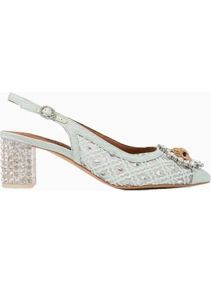 Kurt Geiger Chelsea 60 Block Slingback Deri Lüks, Dolgu Topuklu Kadın Ayakkabı