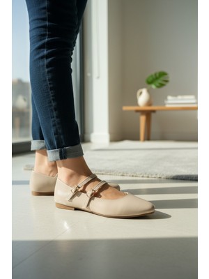 Enoch Kadın Çift Bantlı Rugan Mary Jane Zarif  Babet