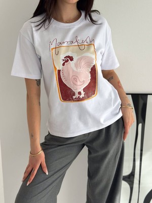 Noa Noa Horoz Baskılı Kısa Kollu T-Shirt
