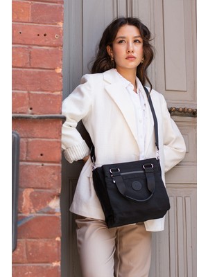 Sanmorris Kadın 5 Gözlü Paraşüt Kumaş Ayarlanabilir Çapraz Askılı El ve Omuz Çantası 4014