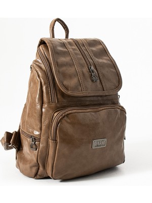 571 Collections Çanta Suni Deri Yıkama Sırt Çantası (Poliüretan) Lacivert MODEL:(571-14-16J)