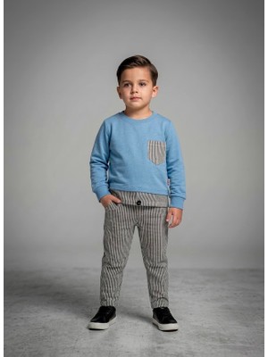 Stilera Erkek Çocuk Rahat Kesim Günlük ve Bayramlık Sweatshirt Pantolon Alt Üst 2'li Takım 3-6 Yaş