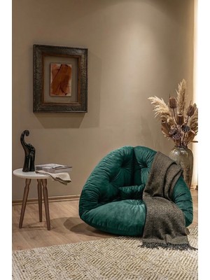 AVYNA Monza™ Premium Relax 2’si 1 Arada Yer Minderi & Armut Koltuk – Tay Tüyü Kumaş, Ergonomik Tasarım