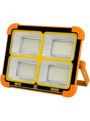 Esranın Dünyası 200W Güneş Enerjili Portatif LED Projektör - IP66 Su Geçirmez