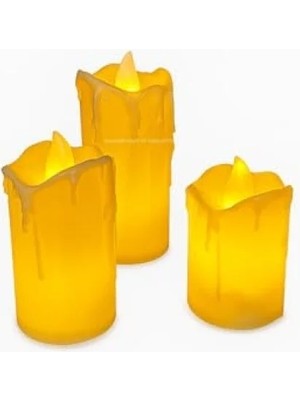Esranın Dünyası 3’lü Farklı Boylarda LED Mum Seti - Enerji Tasarruflu Gece Lambası