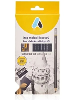 Esranın Dünyası 8'li Dereceli Kurşun Kalem Seti, Sınav Silgisi ve Kalemtıraş Hediyeli