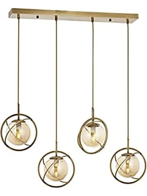 Esranın Dünyası Modern E14 Metal Cam Avize - 80X22 cm