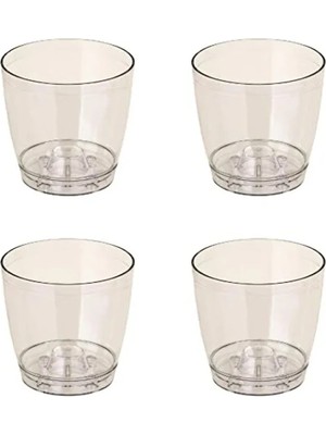 Esranın Dünyası Şeffaf Tabaklı Düz Orkide Saksı - 1.5 Litre, 4 Adet