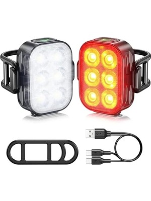 Esranın Dünyası Şarjlı Bisiklet Işığı Seti - Ön ve Arka Flaşlı, Su Geçirmez
