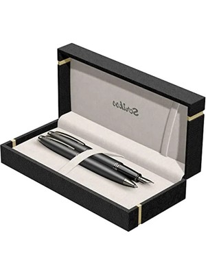 Esranın Dünyası Mat Siyah Dolma Kalem ve Tükenmez Kalem Seti