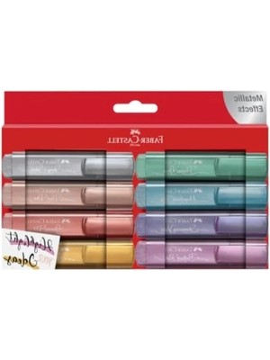 Esranın Dünyası 8'li Metalik Renk Fosforlu Kalem Seti - Su Bazlı Mürekkep, Dayanıklı Kesik Uç