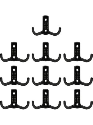 Esranın Dünyası Siyah Metal Duvar Montajlı Elbise Askısı - 10 Adet