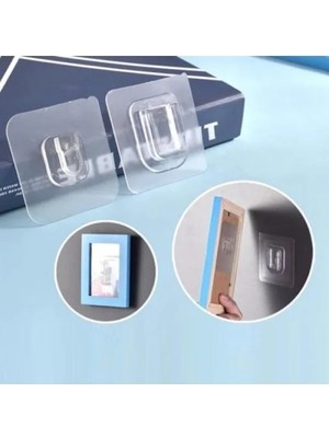 Esranın Dünyası Çift Taraflı Yapışkanlı Duvar Askısı - Şeffaf Geçmeli Klips