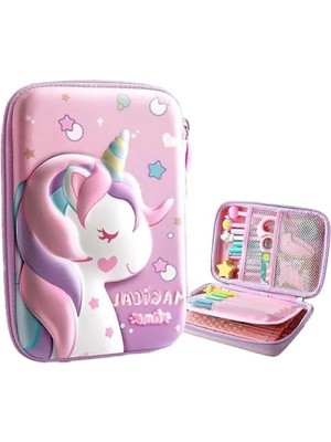 Esranın Dünyası 3 Boyutlu Unicorn Temalı Su Geçirmez Kalem Kutusu