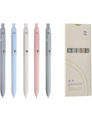 Esranın Dünyası 5'li Morandi Renkli Jel Kalem Seti, Mavi Mürekkepli