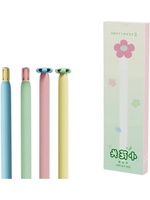 Esranın Dünyası Papatya Desenli Mavi Mürekkepli Jel Kalem - 4'lü