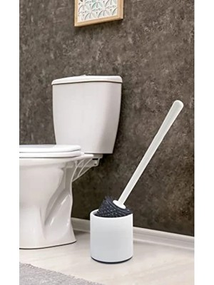 Esranın Dünyası Silikon Wc Tuvalet Fırçası | Klozet Fırçası Beyaz-Gri Oval