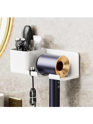 Esranın Dünyası Duvara Monte Saç Kurutma Makinesi Tutucu - Pratik Banyo Organizeri
