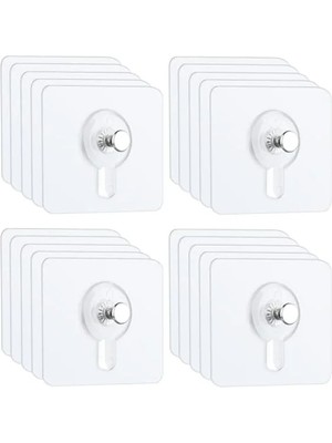 Esranın Dünyası Kendinden Yapışkanlı Resim Kancası - 20 Adet, Şeffaf ve Pratik