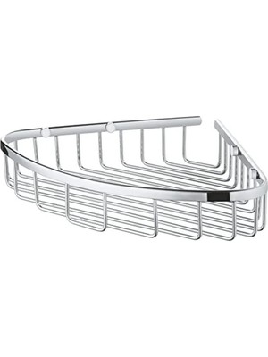 Esranın Dünyası Krom Renkli Köşe Duş Sepeti - Pratik Duş Rafı