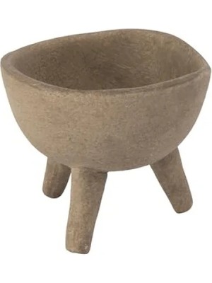 Esranın Dünyası Mat Boz Kahverengi Küçük Saksı - 7,6 cm Pişmiş Toprak