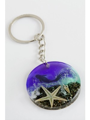 Zero Land Gld-Spt- Balık Deniz Efektlii Epoksi Anahtarlık-Mor