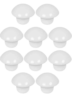 Esranın Dünyası 10 Adet Beyaz Mantar Düğme Kulp, Çekmece ve Dolap Için