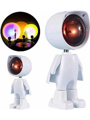 Zero Land Gld-Spt- Gün Batımı Jektör Lamba Astronot Görünümlü Dekoratif Masa Lambası