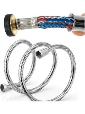 Esranın Dünyası Paslanmaz Kırılmaz Çelik Örgülü Duş Hortumu - 150 cm