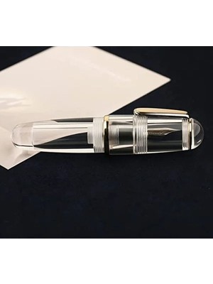 Esranın Dünyası Şeffaf Dolma Kalem - Büyük Kapasiteli, Altın Kaplama Uç