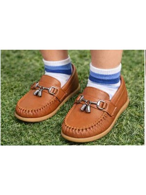 Rexba Çocuk Tokalı Loafer Kahverengi Babet