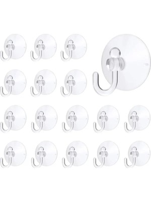 Esranın Dünyası 16’lı Şeffaf Vantuzlu Kanca Seti - Iz Bırakmayan Askı Aparatı