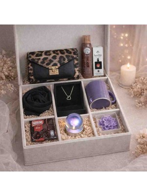 OEM Sevgiliye Özel Çanta Şal Takı Kar Küresi Konsept Kadın Hediye Kutusu