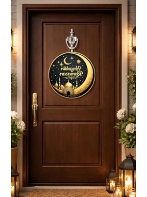 Esranın Dünyası 25 cm Ahşap Kapı Süsü - Hoş Geldin Ramazan Dekorasyonu