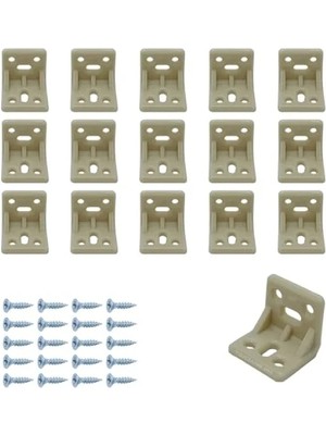 Esranın Dünyası Krem Plastik L Gönye Köşebent - 25X25X30MM, 15 Adet