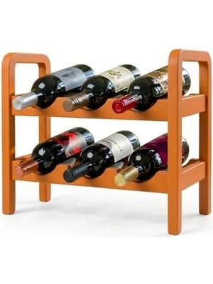 Esranın Dünyası 2 Katlı Ahşap Şaraplık, Modern Tasarım, Şişe Rafı