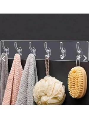 Esranın Dünyası Güçlü Yapışkanlı Şeffaf Duvar Askısı, 6'lı Set