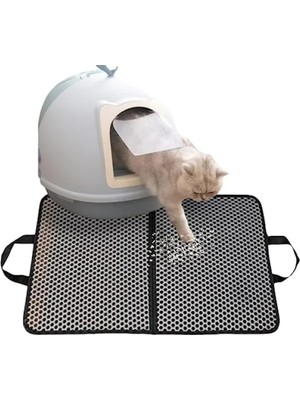 Esranın Dünyası Elekli Kedi Tuvalet Önü Paspası, Yıkanabilir 60X35 cm