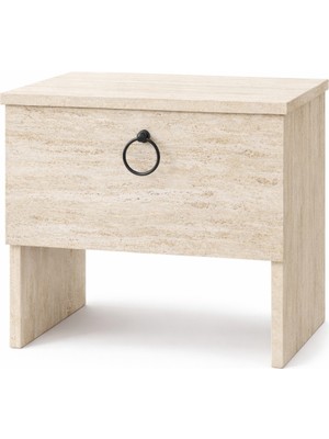 Nenu Nova Mermer Desenli Komodin Traverten Yatak Odası